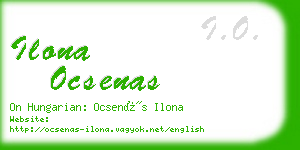 ilona ocsenas business card